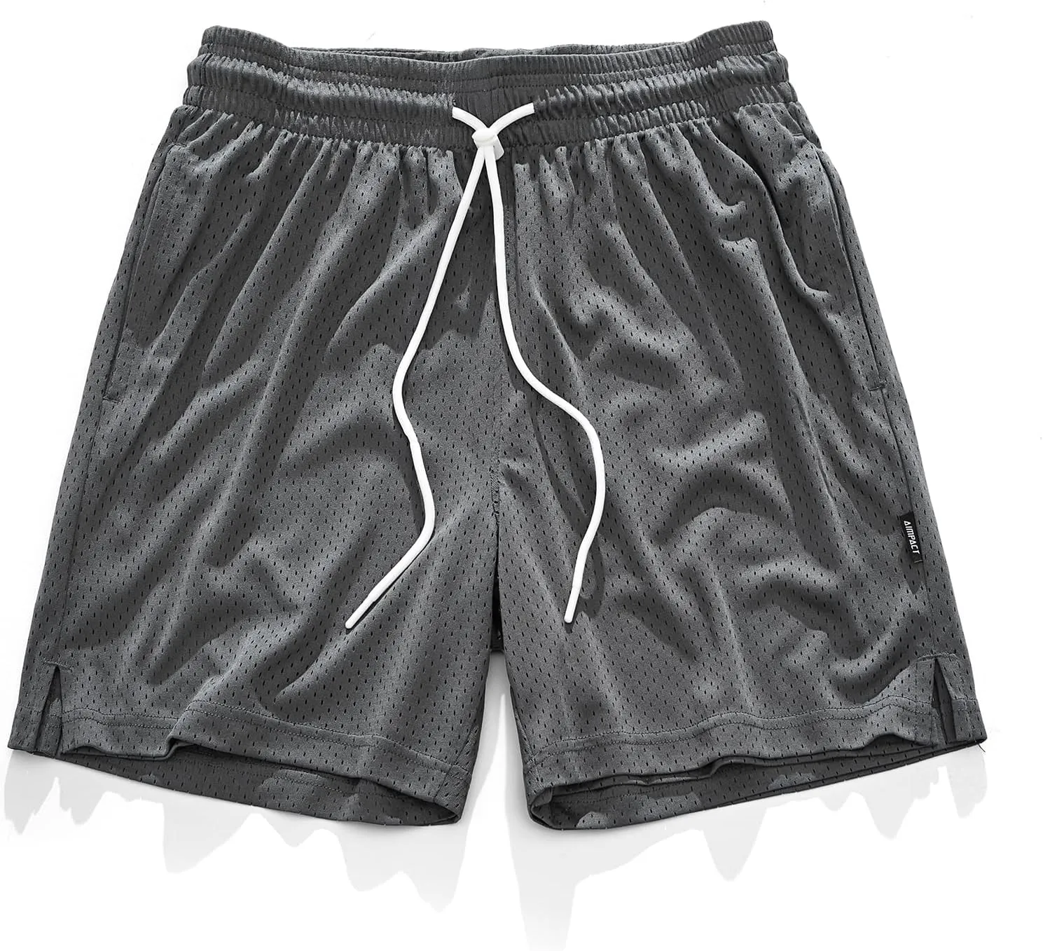 AIMPACT 7" Mens Mesh Shorts Athletic Basketball Shorts Double Layer Gym Workout Shorts with Pocket Drawstring Breathable