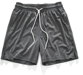 AIMPACT 7" Mens Mesh Shorts Athletic Basketball Shorts Double Layer Gym Workout Shorts with Pocket Drawstring Breathable