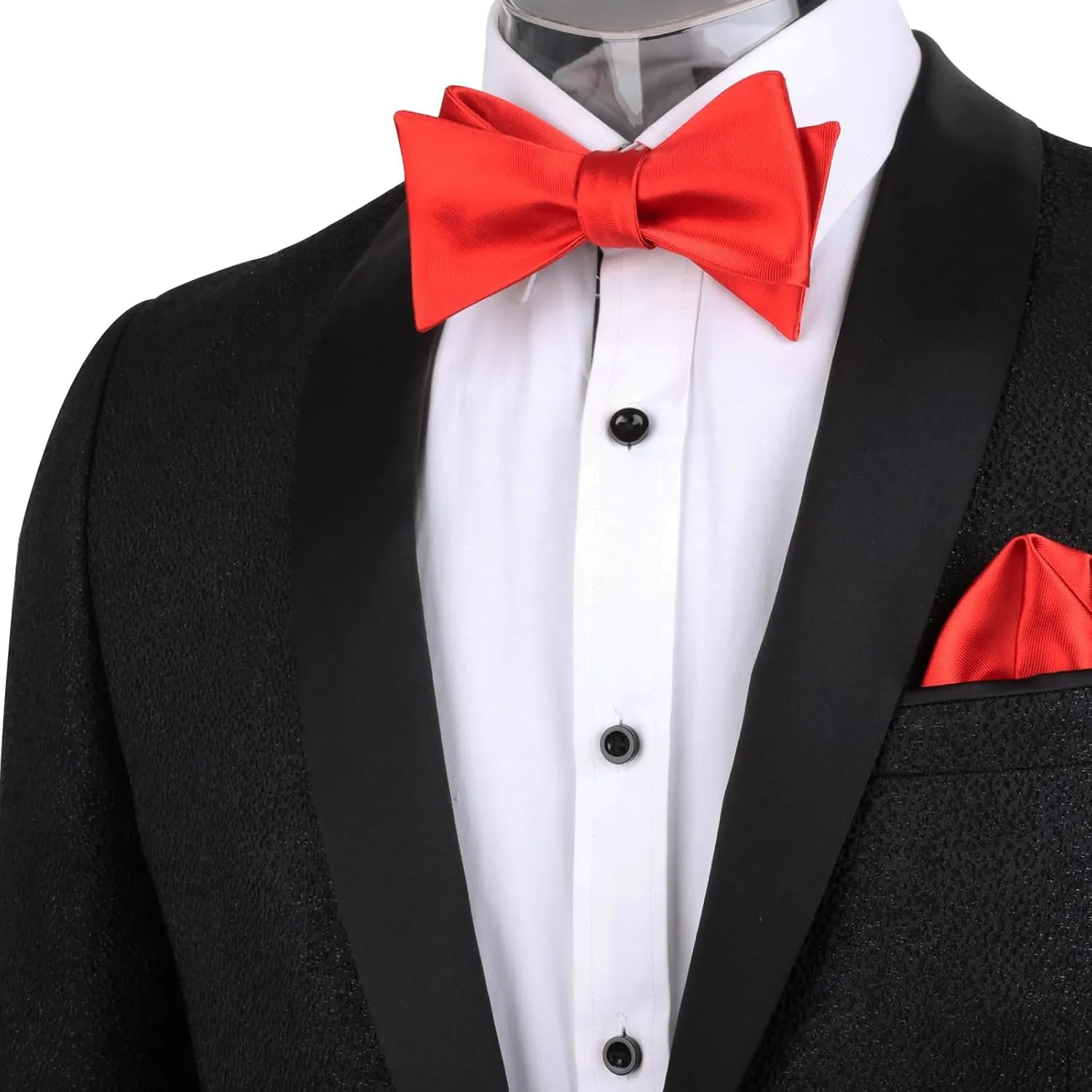 Alizeal Men's Self-tied Solid Color/Animal Pattern Bow Tie and Pocket Square Set