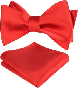 Alizeal Men's Self-tied Solid Color/Animal Pattern Bow Tie and Pocket Square Set