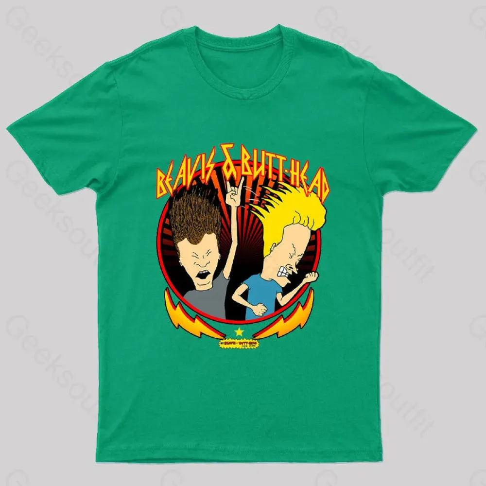 Beavis and Butt Head Metal Colors Rock Out Nerd T-Shirt