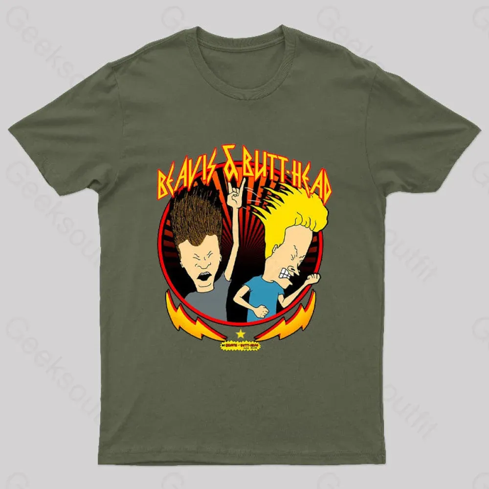Beavis and Butt Head Metal Colors Rock Out Nerd T-Shirt