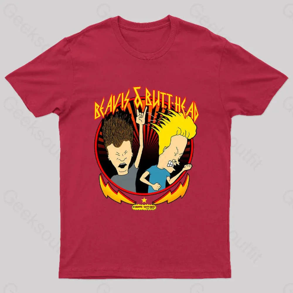 Beavis and Butt Head Metal Colors Rock Out Nerd T-Shirt