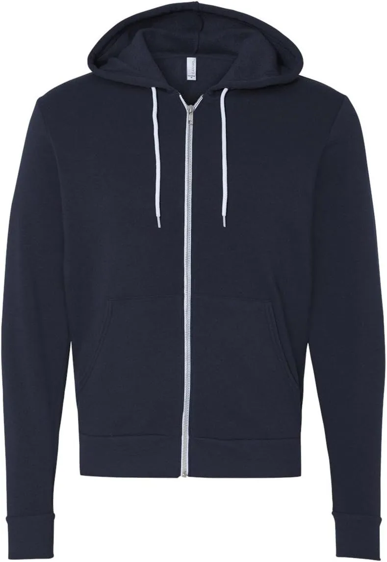 Bella & Canvas Men's 3739 Unisex Poly-Cotton Fleece Full-Zip Hoodie