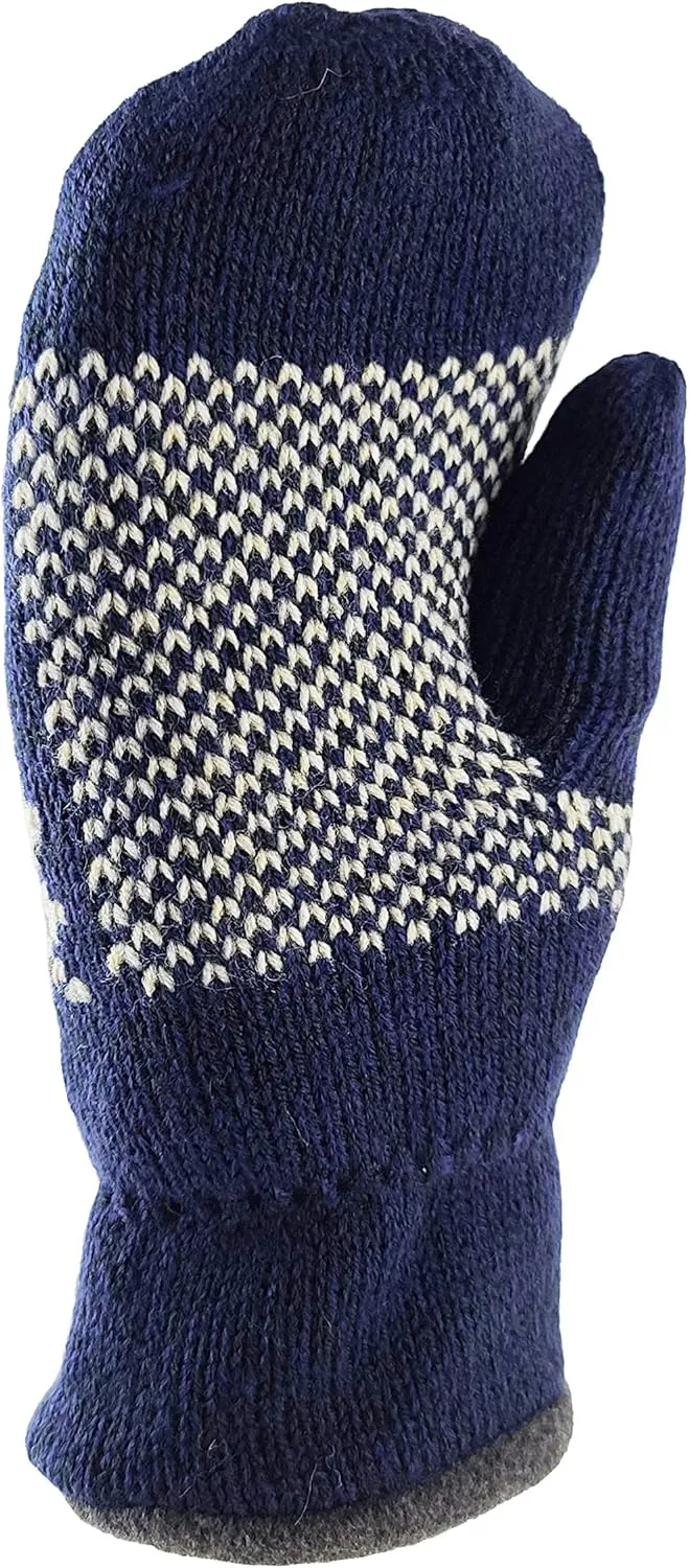BRUCERIVER Mens Snowflake Knit Mittens with Warm Thinsulate Fleece Lining