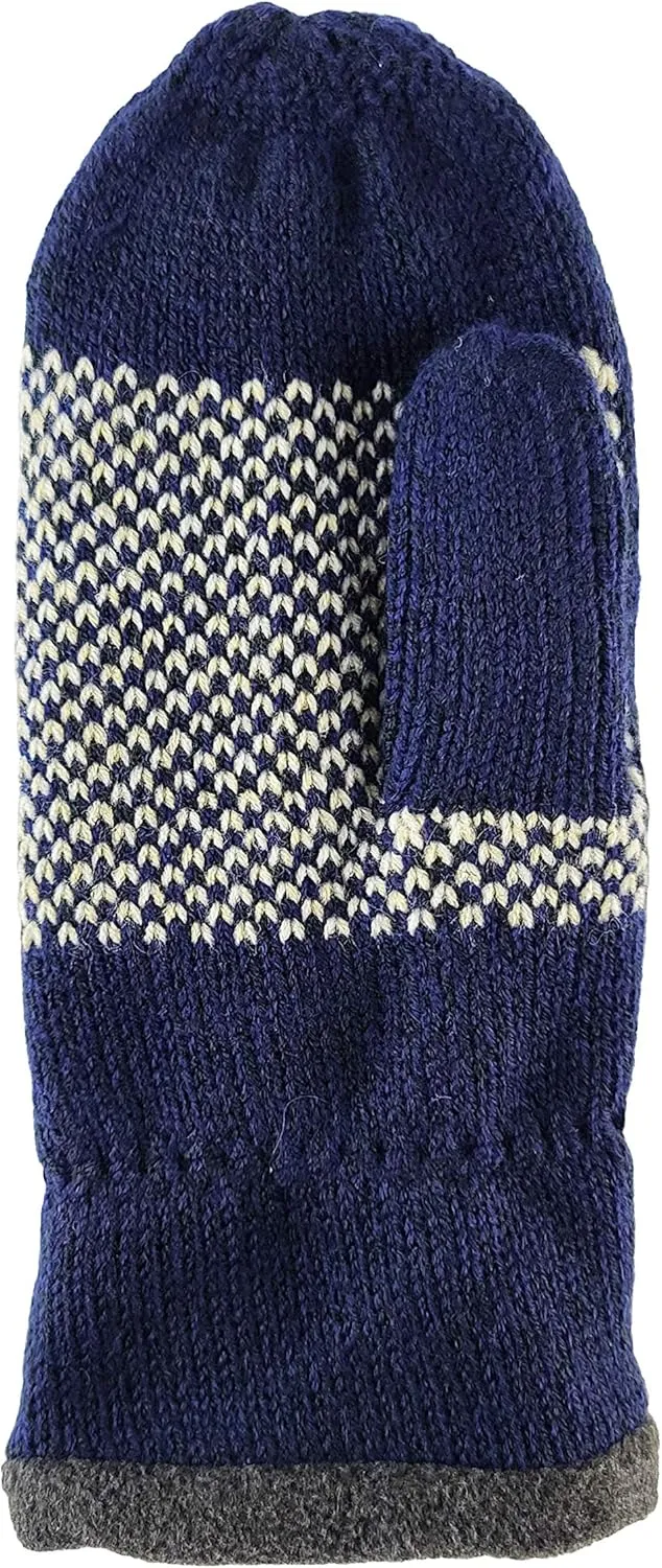 BRUCERIVER Mens Snowflake Knit Mittens with Warm Thinsulate Fleece Lining