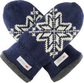BRUCERIVER Mens Snowflake Knit Mittens with Warm Thinsulate Fleece Lining