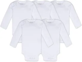 Burt's Bees Baby Unisex Organic Cotton Short and Long Sleeve Bodysuits, 5-Pack