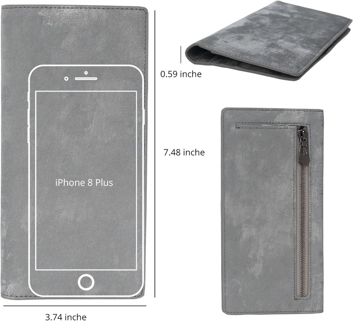 Bveyzi Ultra Slim Thin Leather RFID Blocking Credit Card Holder Bifold Clutch Wallets for Women