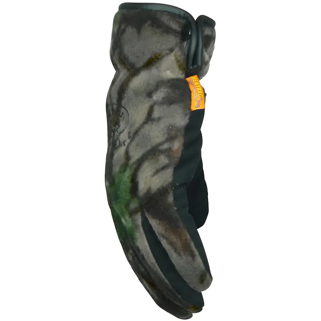 Caiman 2394-3 Synthetic Leather Palm Glove with Camouflage Fleece Back and Heatrac Insulation