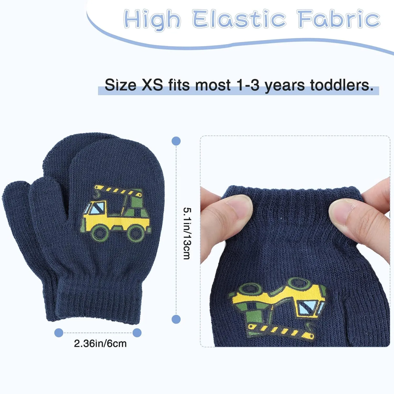 Century Star Toddler Mittens Kids Winter Gloves Knitted Warm Magic Mittens for Boys Girls Fleece Lined Gloves