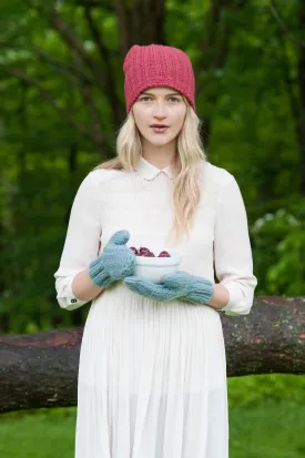 chevron cable mittens