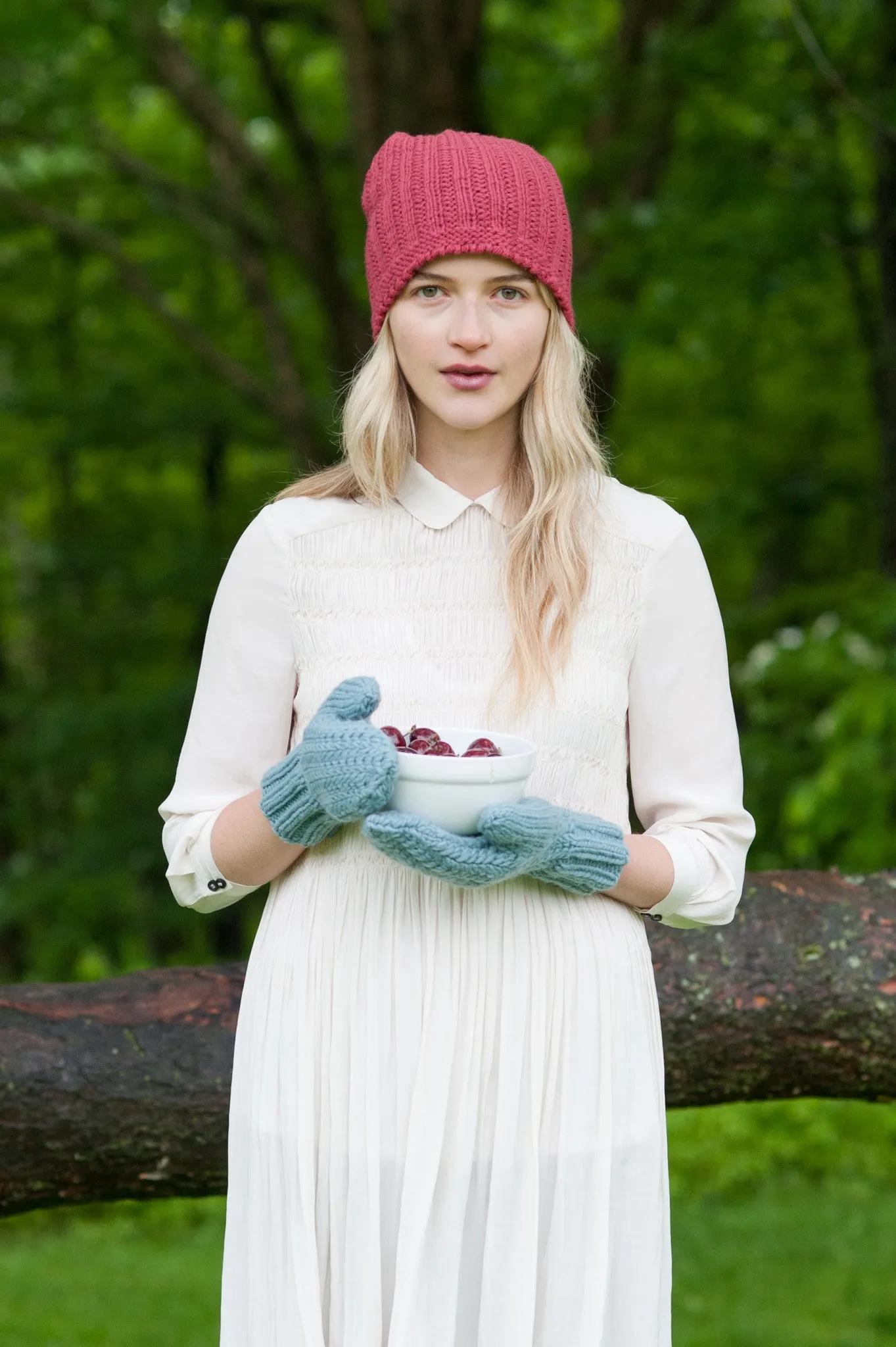 chevron cable mittens