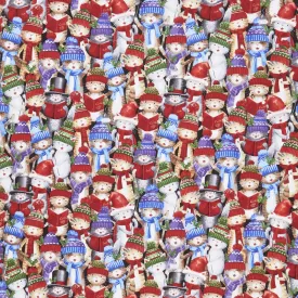 Christmas Novelties - Caroling Kitties Multi Yardage
