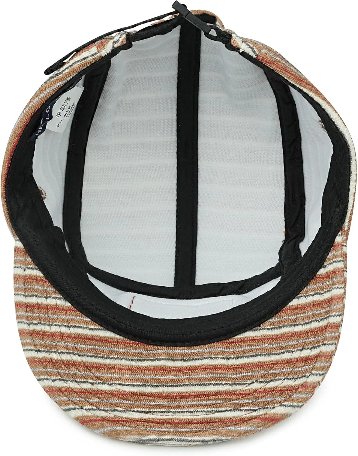 Croogo Short Brim 5 Panel Hat Vintage Striped Style Unisex Baseball Cap with Flat Bill Unstructured Low Profile Hat