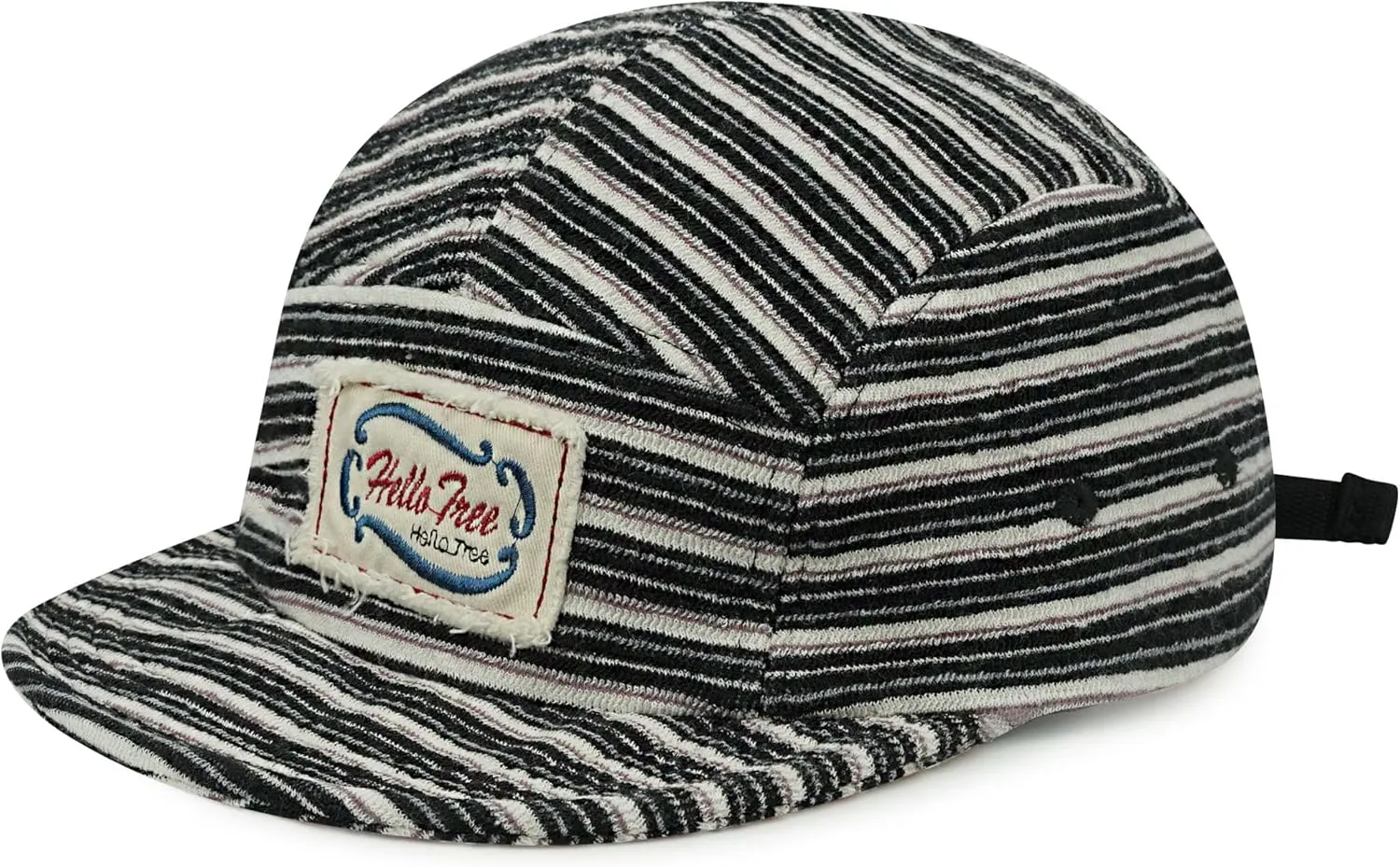 Croogo Short Brim 5 Panel Hat Vintage Striped Style Unisex Baseball Cap with Flat Bill Unstructured Low Profile Hat