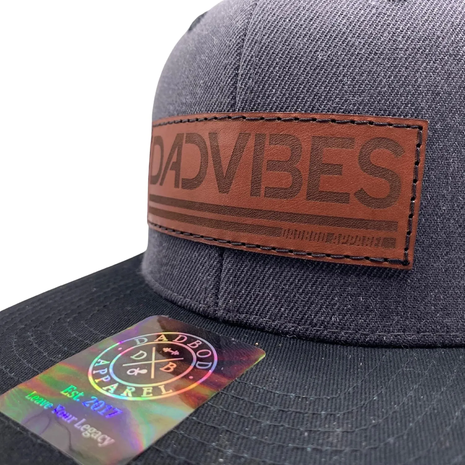 DadVibes Dad Hat - Snapback Baseball Cap Mens Leather Patch