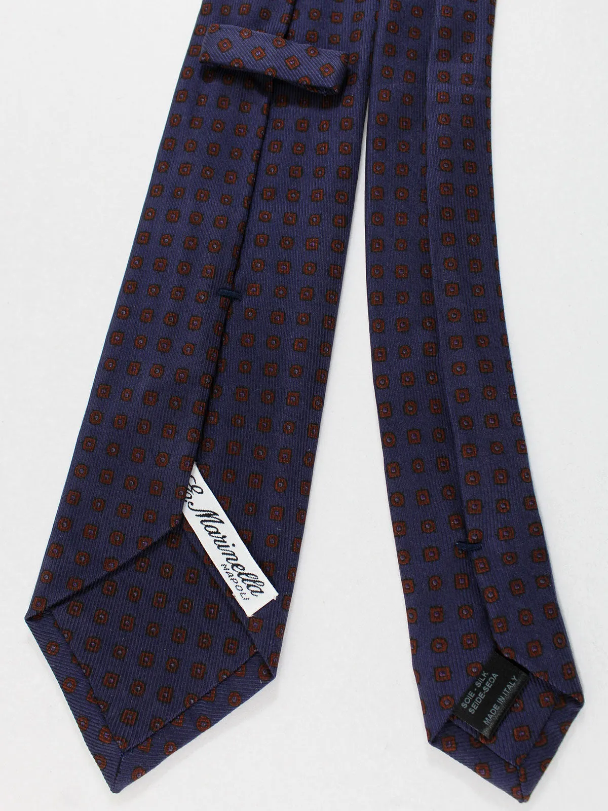 E. Marinella Silk Tie Purple Brown Geometric - Narrow Necktie SALE