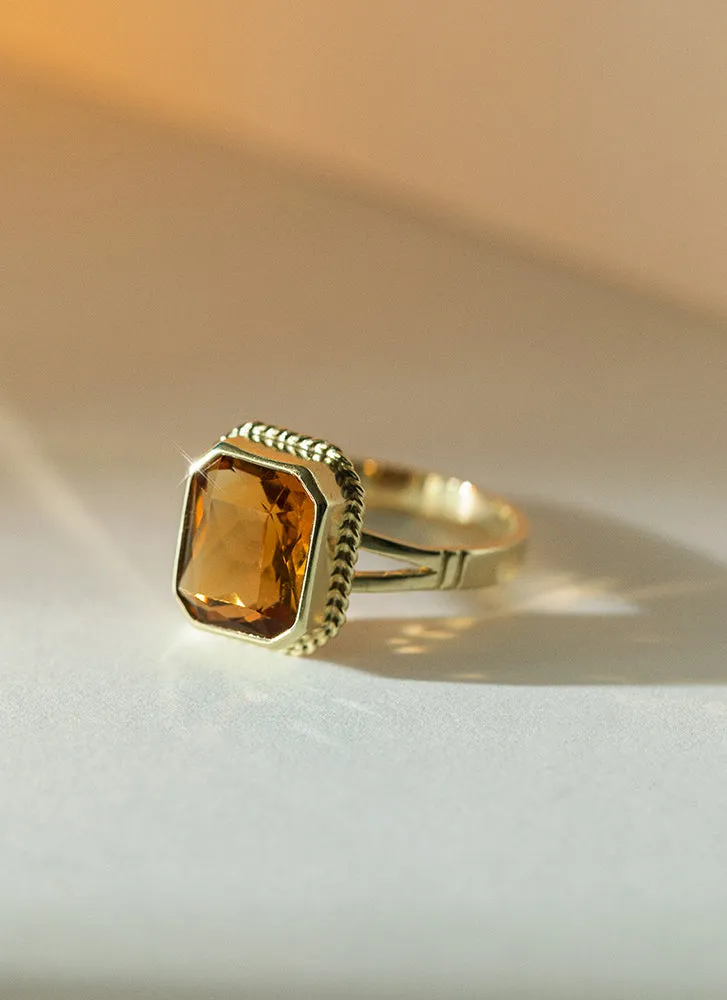 Emmeline citrine ring 14k gold