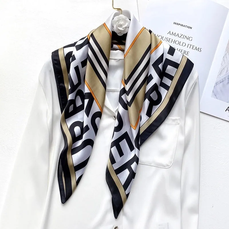 Fashion Retro Imitation Silk Small Square Scarf