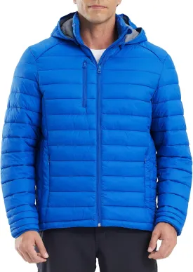 fit space Men's Insulated Synthetic Down Puffer Jacket Winter Warm Coat Quilted Water Resistant Packable Hiking Camping
