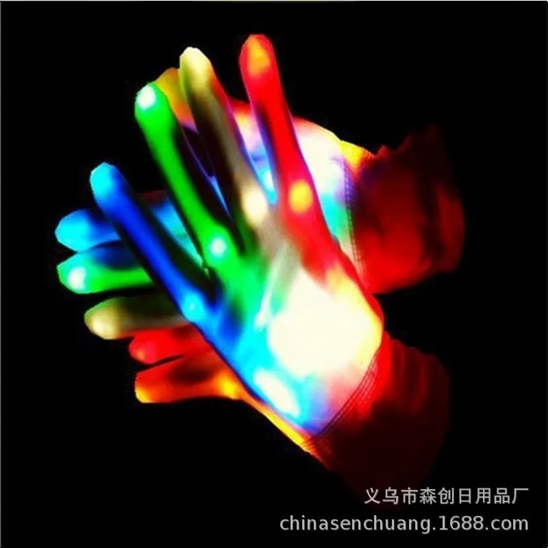Halloween Xmas Christmas Gifts Decorationled Flash Luminous Glow Gloves