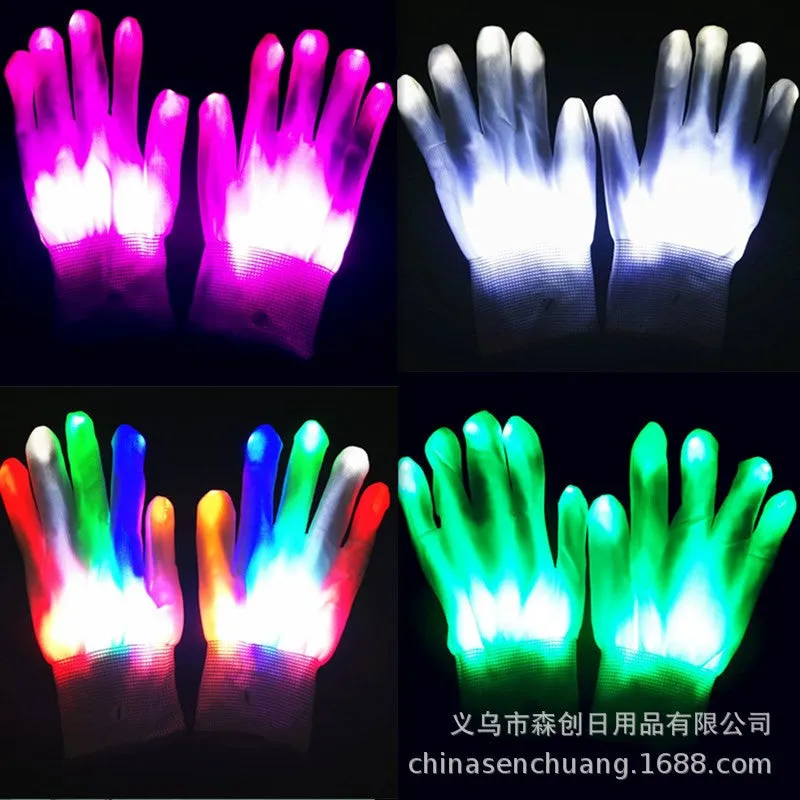 Halloween Xmas Christmas Gifts Decorationled Flash Luminous Glow Gloves