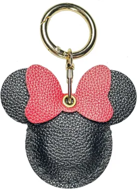 Handmade Genuine Leather Air Tag Holder - Cute Cartoon Keychain for Kids, Pets & Luggage, Durable Anti-Scratch Cover with Hidden Tracker Design, Gift-Ready Black (Compatible with Apple Air Tag)
