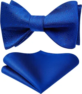 HISDERN Bow Ties for Men Striped Bowties Men's Self Tie Bowtie Handkerchief Formal Tuxedo Wedding Bowties and Pocket Square