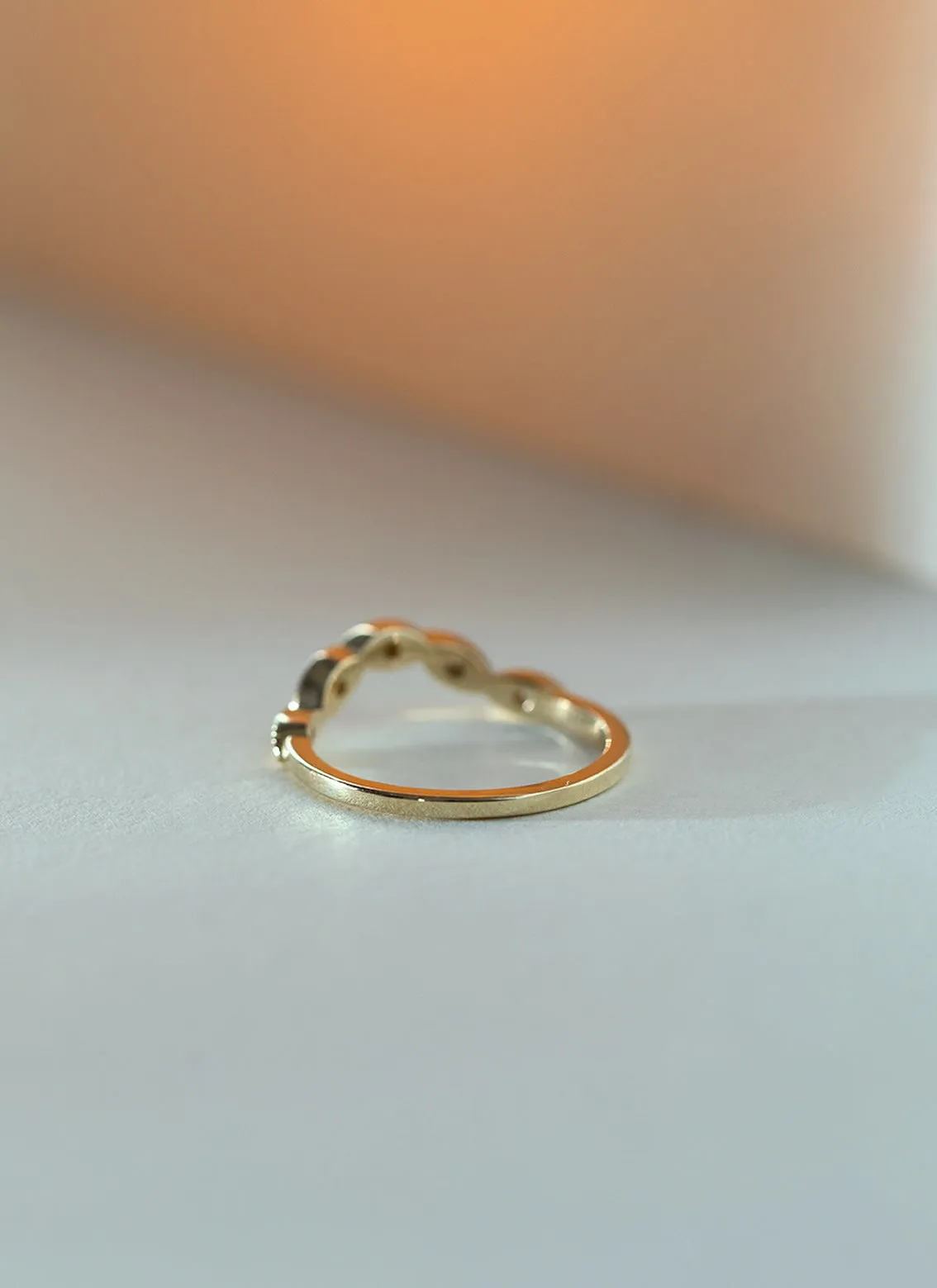 Joshi diamond curve ring 14k gold