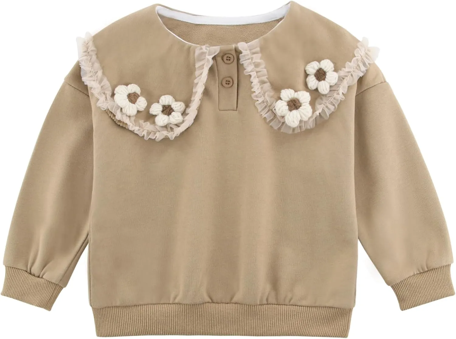 KISBINI Toddler Girl Rainbow Sweatshirt Cotton Crewneck Clothes Outfit for Baby Girls