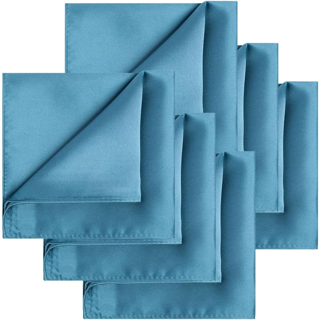 KissTies 1PC/6PCS Satin Pocket Square Solid Color Handkerchief   Gift Box