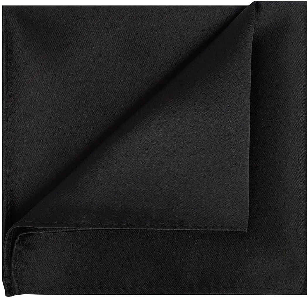 KissTies 1PC/6PCS Satin Pocket Square Solid Color Handkerchief   Gift Box