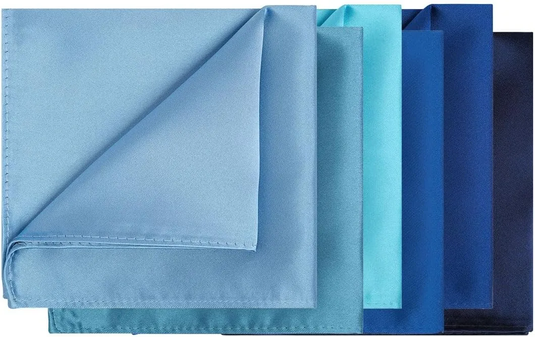 KissTies 1PC/6PCS Satin Pocket Square Solid Color Handkerchief   Gift Box