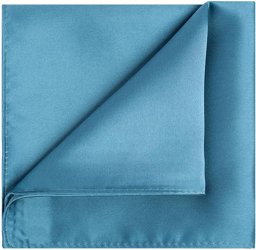 KissTies 1PC/6PCS Satin Pocket Square Solid Color Handkerchief   Gift Box