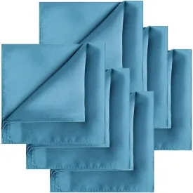 KissTies 1PC/6PCS Satin Pocket Square Solid Color Handkerchief   Gift Box
