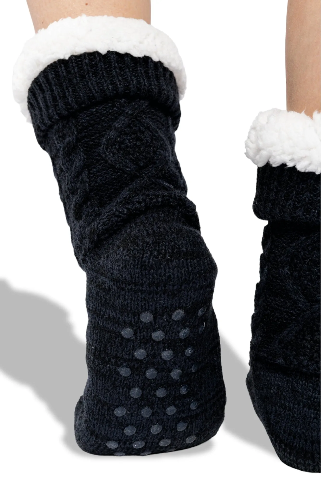 KRB 0815 ― Unisex Lounge-Socke mit Sherpafutter - Blau Navy Melange