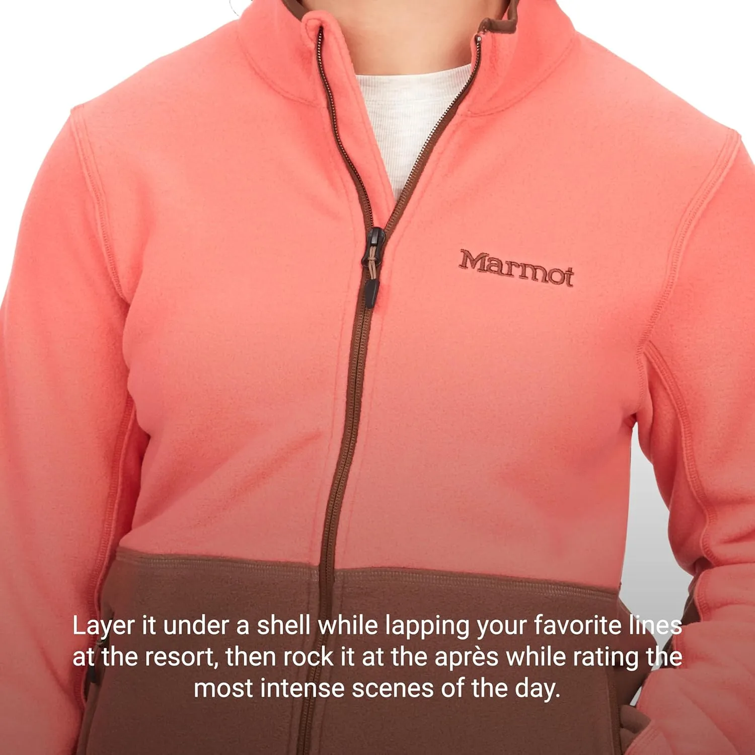 MARMOT Women's Rocklin Full-Zip Jacket - Classic, Warm, Lightweight 100-Weight Fleece Layer