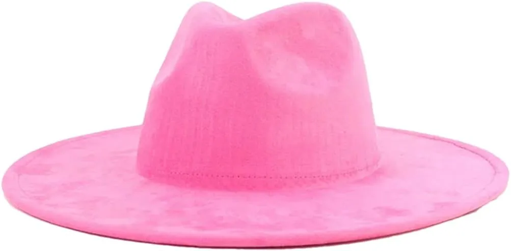 Men's and Women's Jazz Hat Wide Brim Church Sombrero Fedoras Suede Casual Panama Cap 211 M 56-58cm