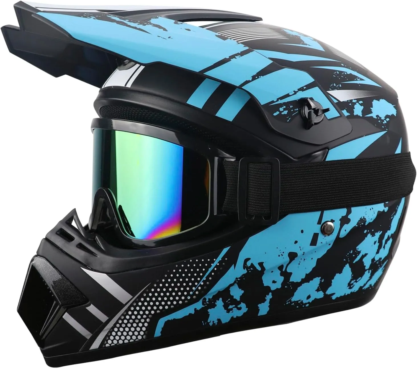 Motorcycle Dirt Bike Helmet Full Face Motocross Helmets for Outdoor Sports Off Road Racing Mountain Bike Men Women Off-Road Helmet Gloves Goggles for Adult Youth DOT/FMVSS 218 Approve
