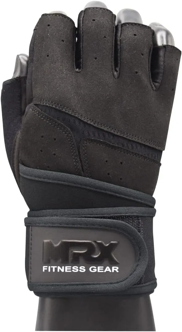 MRX Weightlifting Gloves for Men Workout Gloves Mens Wrist Support Lifting Gloves Male Gym Gloves | Workout Gym Accessories for Men Weight Lifting Fingerless Gym Exercise for Powerlifting