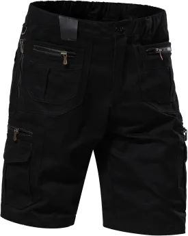 Mylldey Mens Cargo Shorts 12 Pockets Hiking Shorts Regular Fit Men Elastic Waist Cotton Cargo Shorts