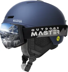 OutdoorMaster Diamond II MIPS Ski Helmet with Ski Goggles PRO Set - Adjustable Fit Snowboard Helmet and Snow Goggles Set - Snow Sport Helmet for Men, Women & Youth