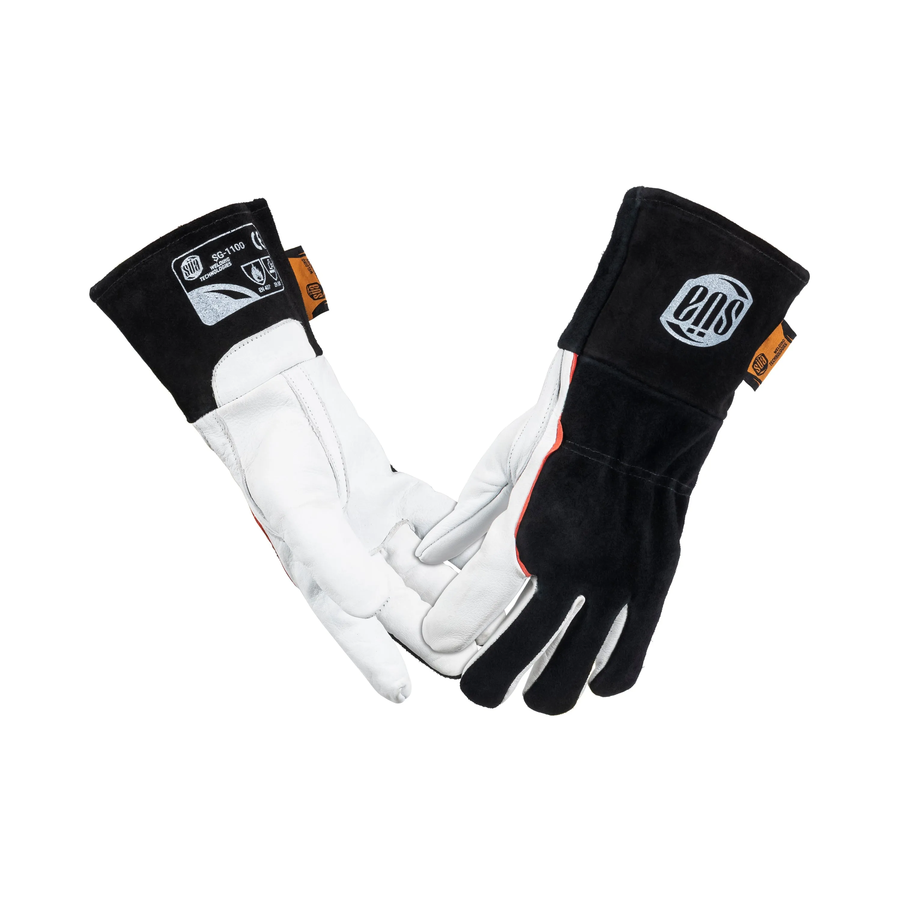 Performance MIG/Stick Welding Gloves - Lambskin and Black Suede Leather - Full Cotton Fleece Lining