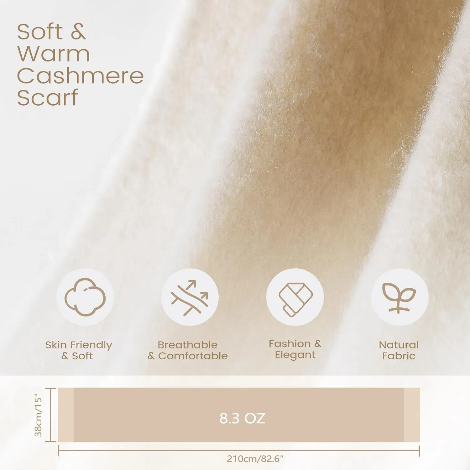 Pure Color Mohair Winter Scarf - Warm Cashmere Feel Scarf for Women and Men