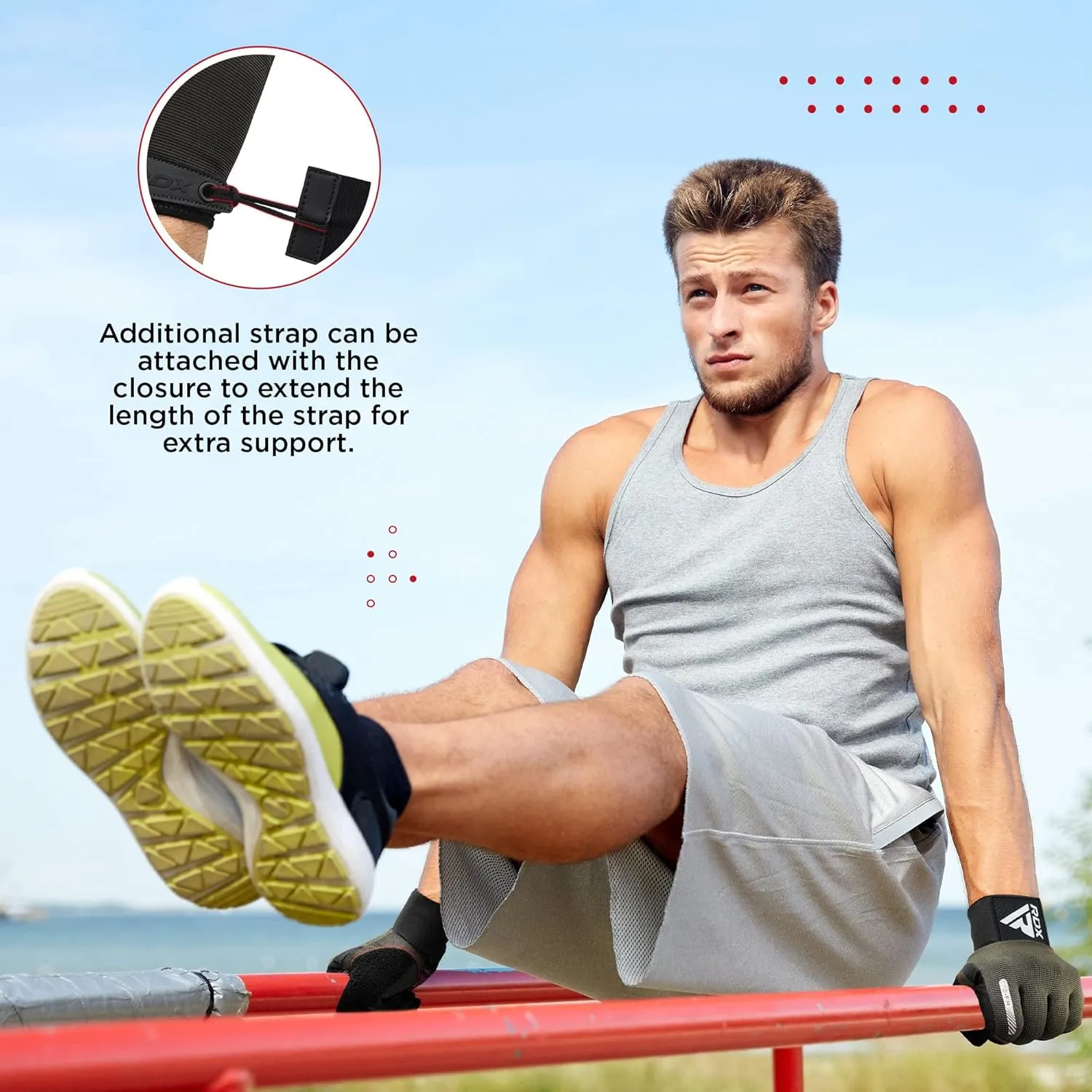RDX Weight Lifting Gloves with Wrist Support -Touch Screen Full Finger Gym Workout, Breathable Anti Slip Padded Grip, Men Women Fitness Training, Powerlifting Bodybuilding HIIT Exercise Weightlifting
