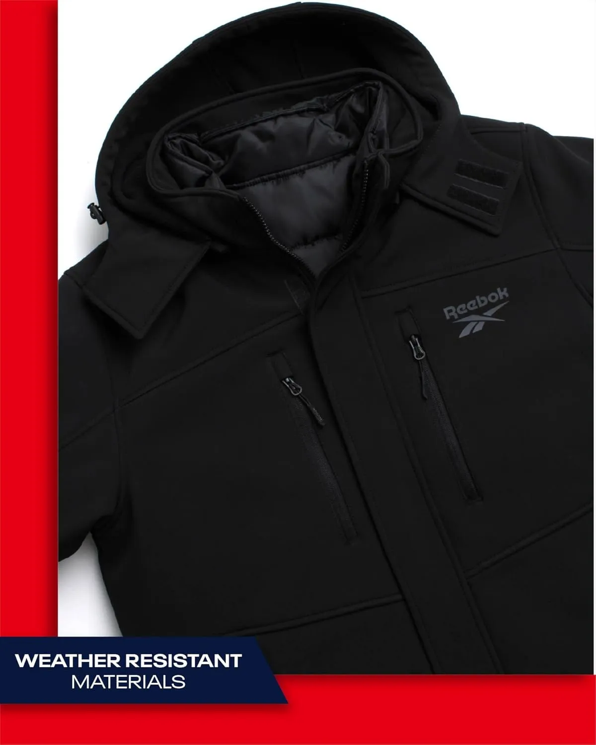Reebok Men's Winter Coat ?CSoftshell Jacket with Removable Puffer Coat ?C System Ski Jacket for Men (M-XXL)