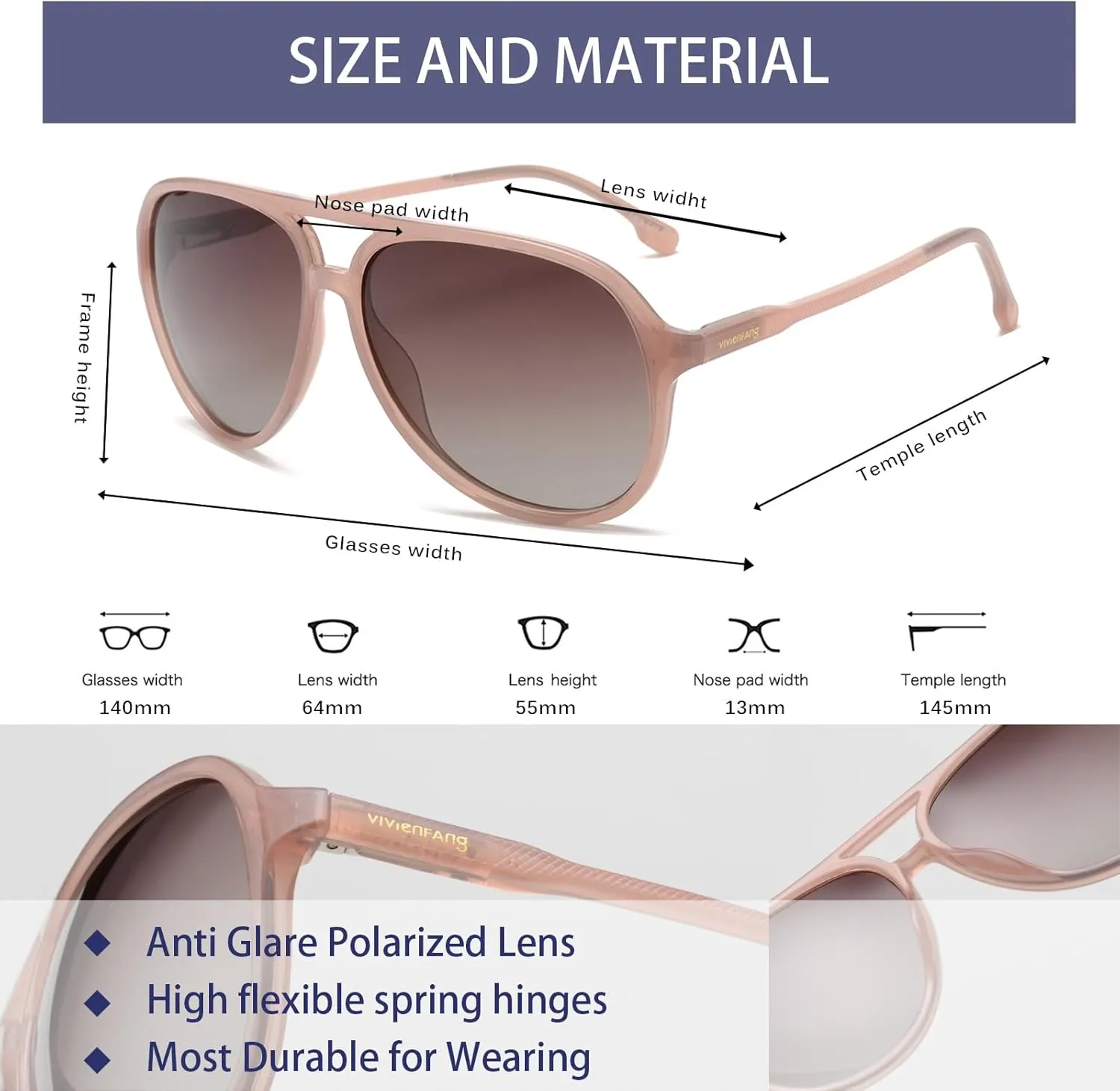 Retro Polarized Aviator Sunglasses Womens Mens, Vintage Flexible 70s Stylish Classic Shades Sun Glasses OW2201