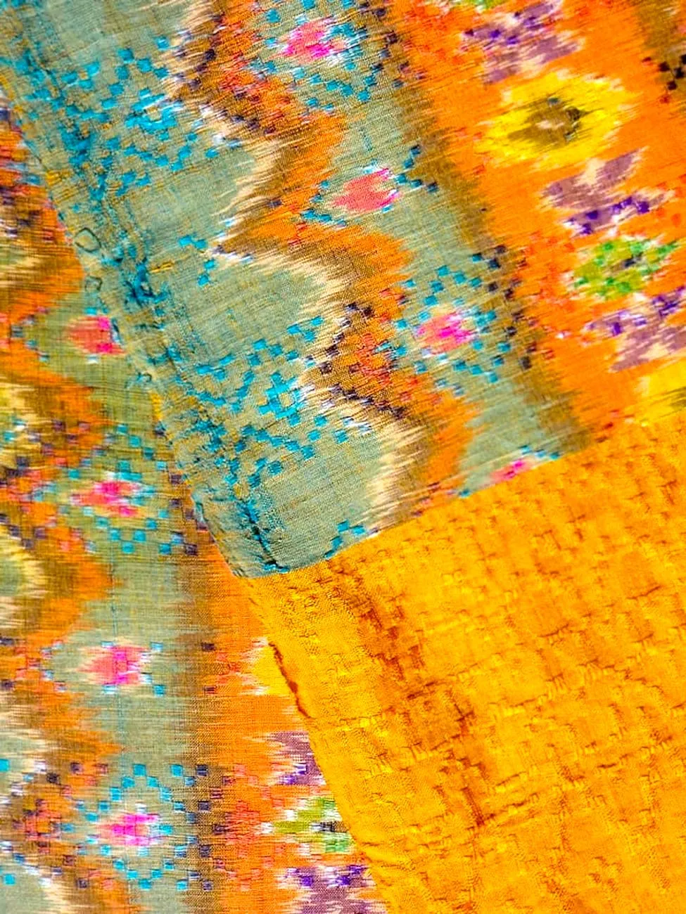 Silk and Cotton Ikat Textile