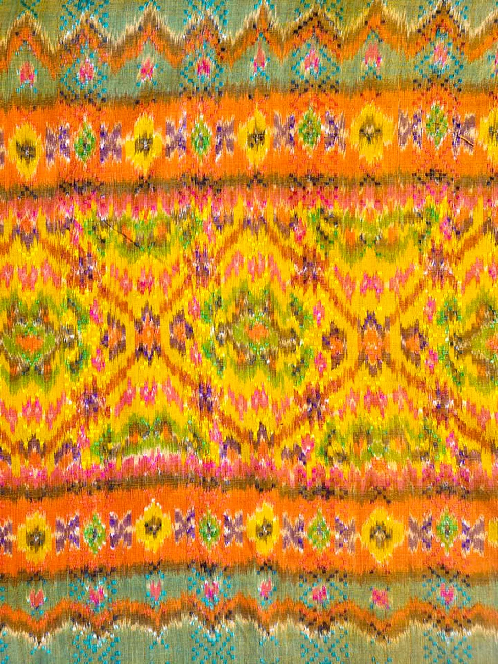 Silk and Cotton Ikat Textile